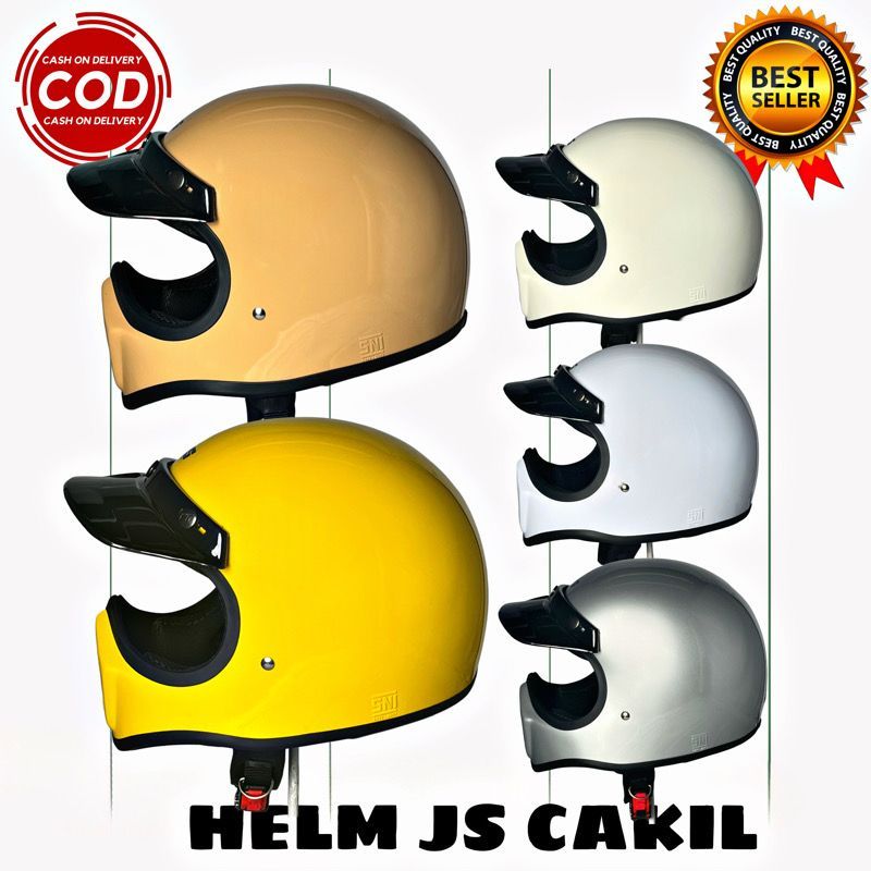 Helm Full Face JS CAKIL CARBON, CAKIL MOTIF, Dan CAKIL POLOS SNI/Helm Cowok/Helm Murah/Helm Trail