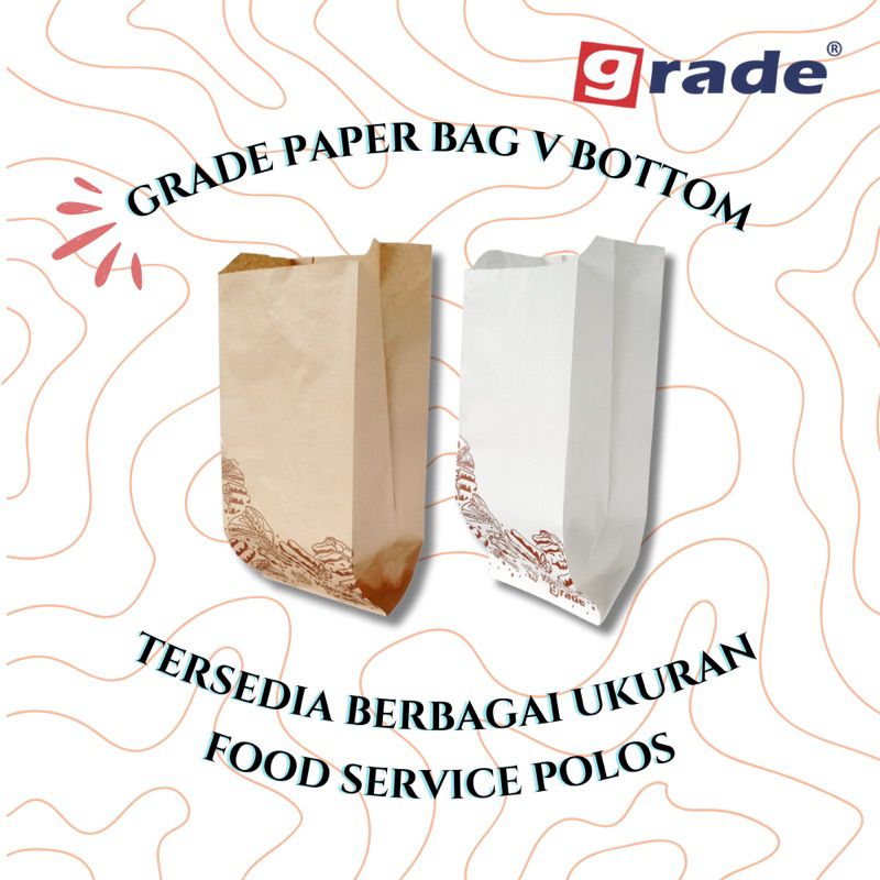 Grade Paper Bag V Bottom Food Service Polos
