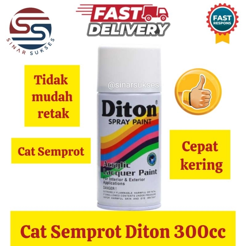 Pilox Pilok  Diton 300 ML Cat Semprot Silver Black Doff Clear Putih Merah Abu Grey Gold