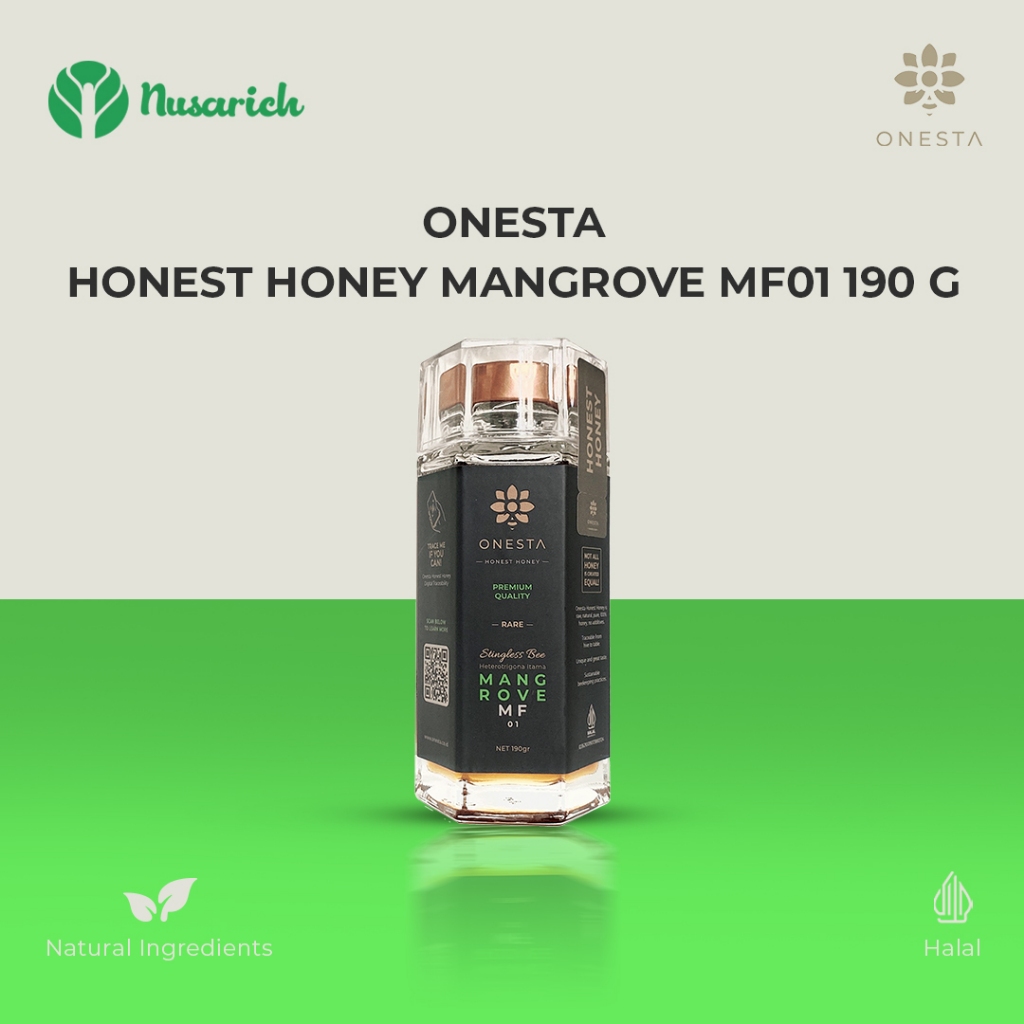 

Onesta Honest Honey MANGROVE MF01 190gr-Madu Premium 100% Asli & Murni, Natural Tanpa Campuran