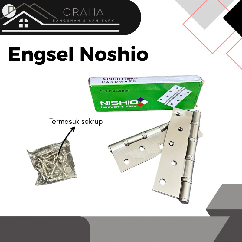 Engsel Pintu Nishio Ukuran 5 Inch Stainless steel