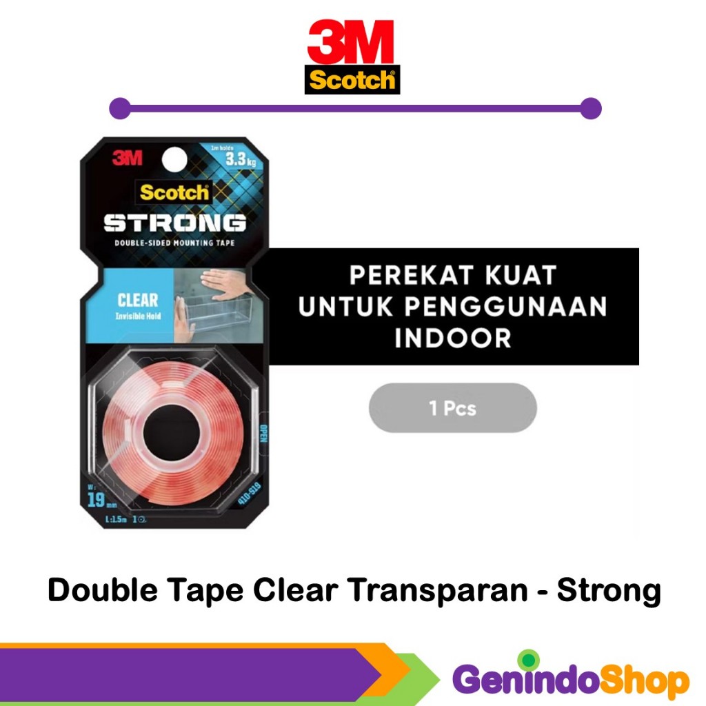 Double Tape Clear Transparan / 3M Scotch Double Sided-Mounting Tape
