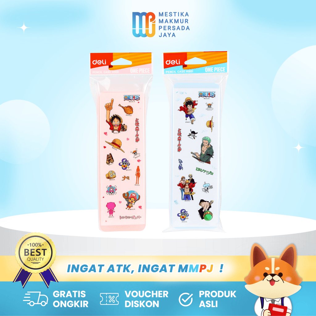 

Deli Tempat Pensil / Kotak Pensil Aesthetic Lucu – Free Sticker One Piece EH901