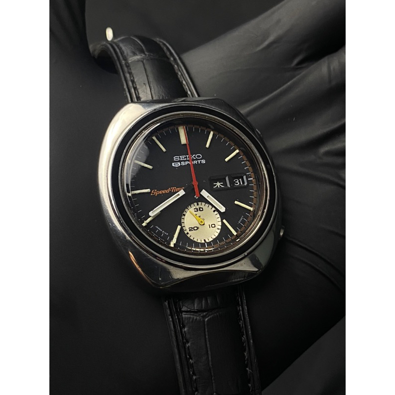 Seiko 5 Sport 6139-8002 Speed-Timer Chronograph Black Dial Japan Domestic Market