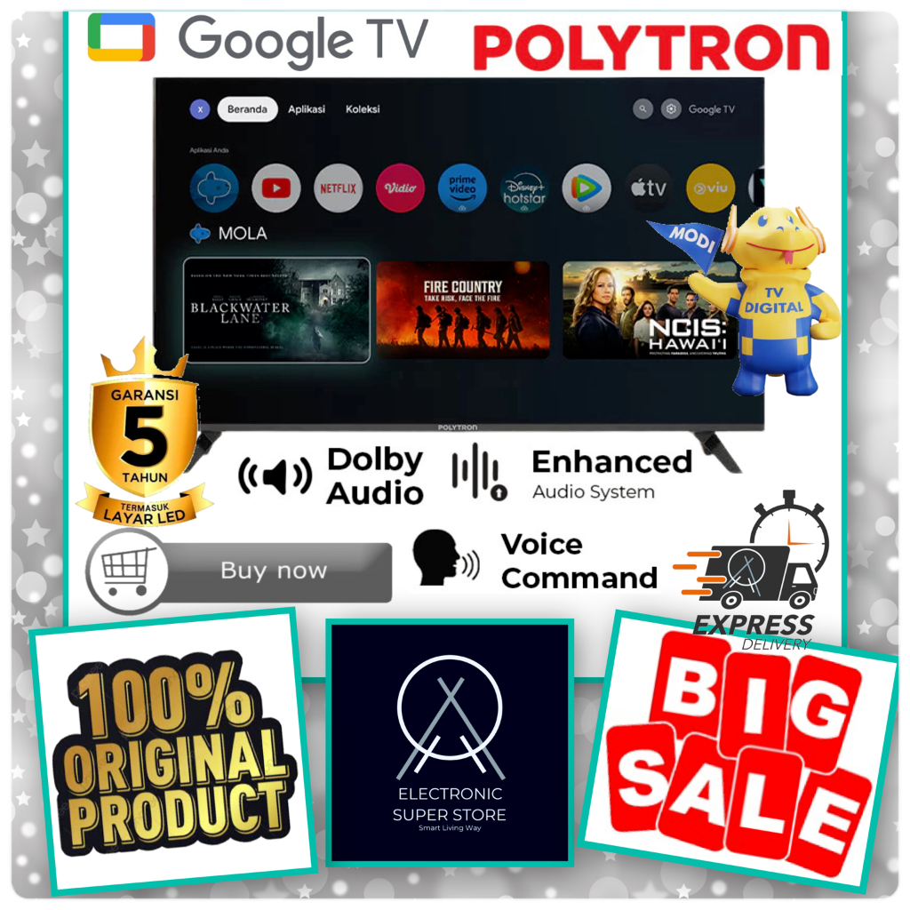TV POLYTRON PLD 43RG9059 PLD43UG5959 43UG GOOGLE SMART TV FHD LED POLYTRON 4K UHD SMART GOOGLE TV PO