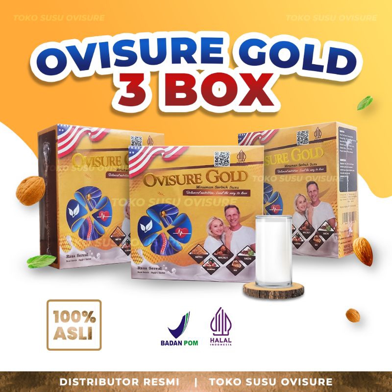 

3 BOX OVISURE GOLD SUSU USA BPOM UNTUK KESEHATAN TULANG, SENDI DAN SARAF KEJEPIT | ORIGINAL USA
