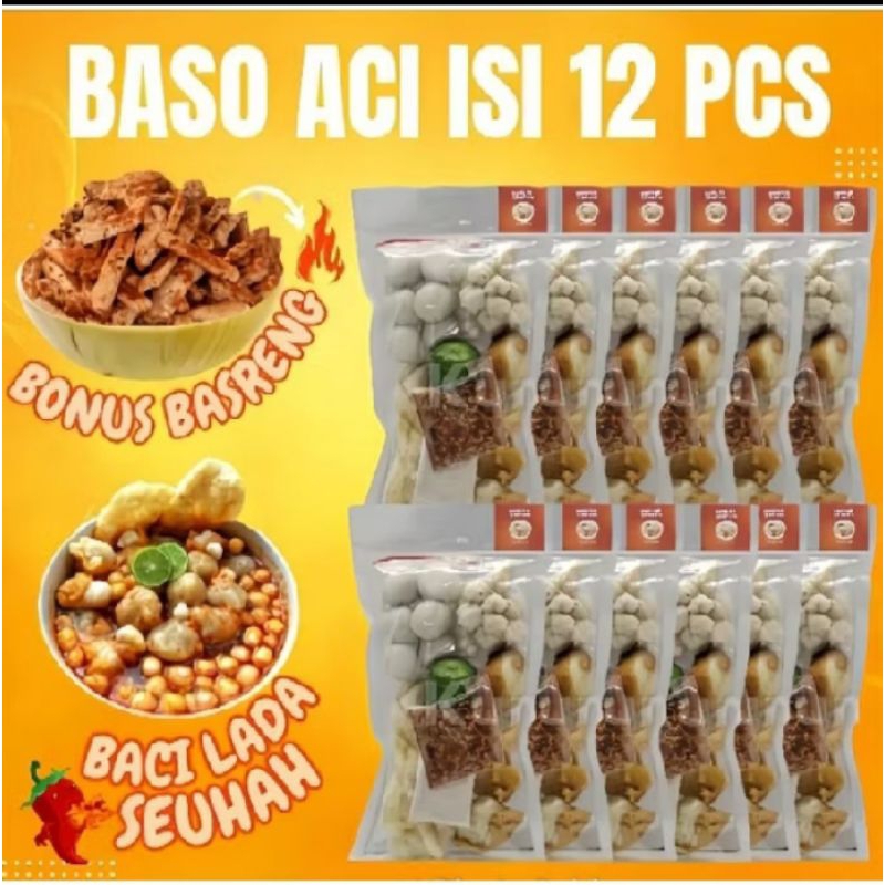 

Baso Aci instan paket 12 pcs murah/Bakso Aci instan komplit /Bakso Aci 10 pcs murah