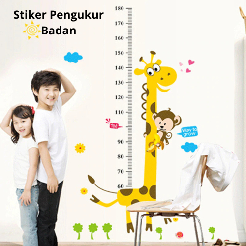 Pengukur Tinggi Badan Anak Wallpaper Stiker Dinding Jerapah