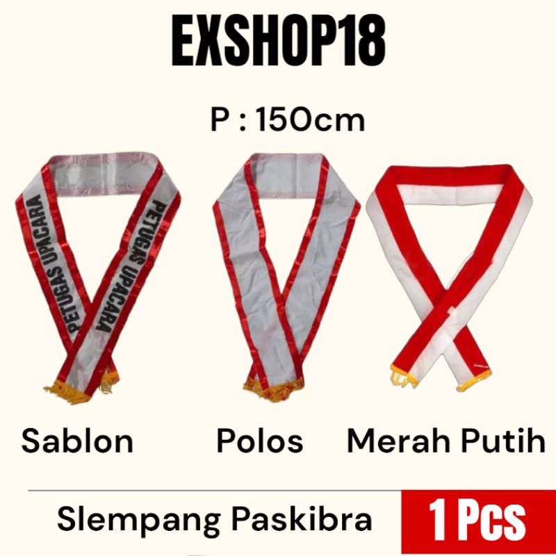 Selendang Slempang Petugas Upacara / Slempang Petugas Upacara Polos / Slempang Merah Putih