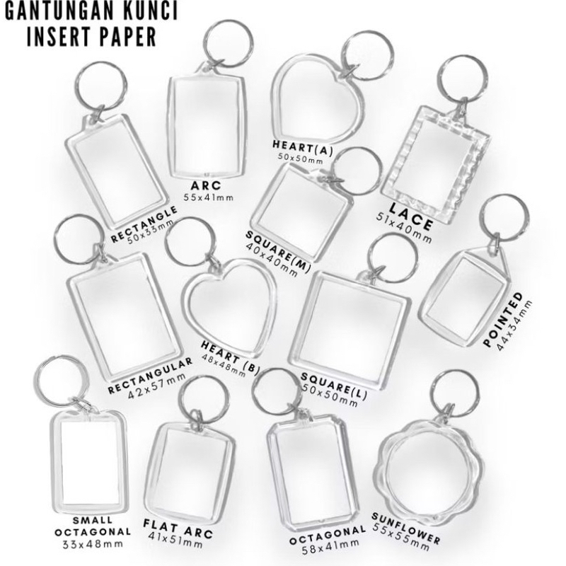 Gantungan Kunci Insert Paper