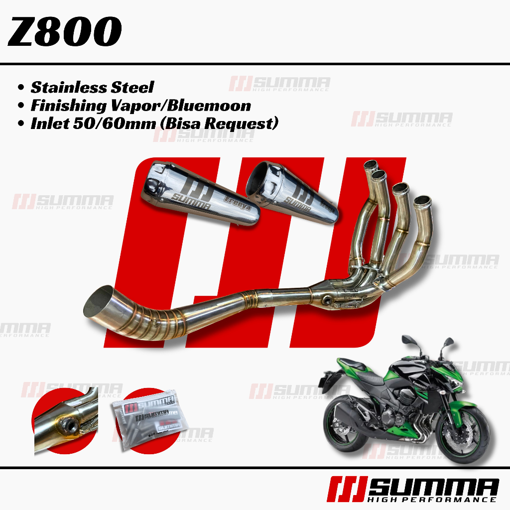 Header Leheran Knalpot Kawasaki Z800 Z 800 Pro Race Race Pro Bluemoon Sandblast Original Full System