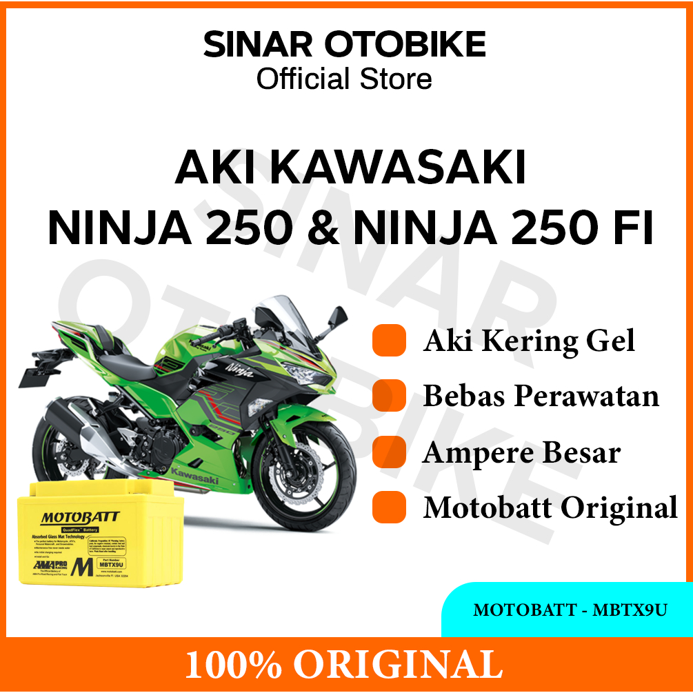 AKI NINJA 250 MOTOBATT - MBTX9U