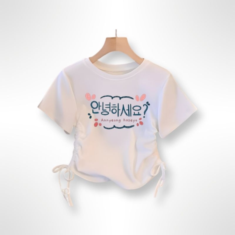 Baju T-shirt kaos serut anak 2-12 tahun motif Korea v2