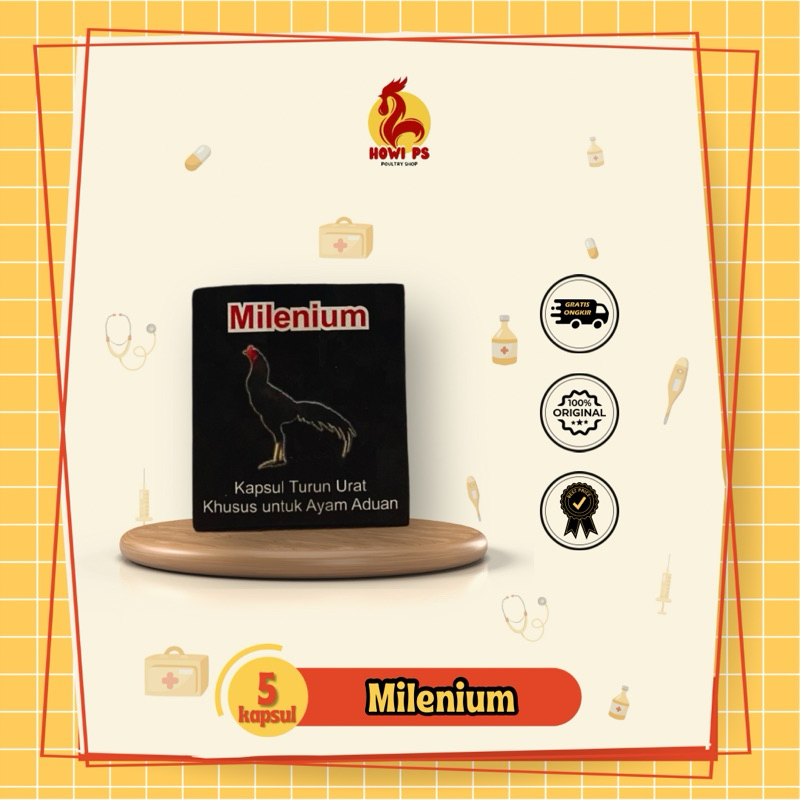 Milenium Obat Turun Urat Ayam 5 Kapsul