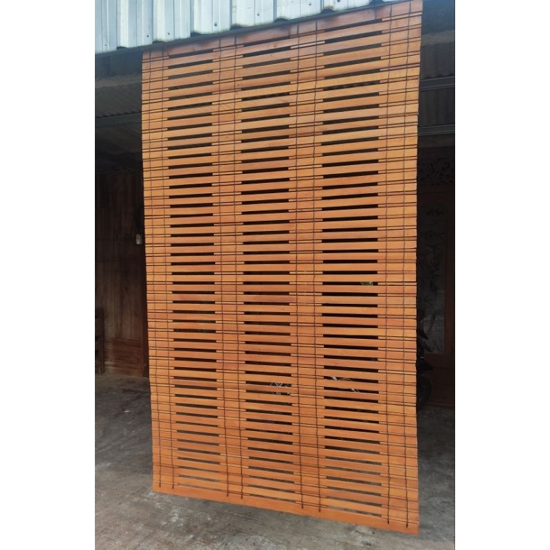 Tirai outdoor kayu jati