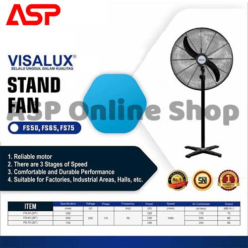 VISALUX FS 50 Kipas Angin Visalux Stand Fan Industrial Kipas Angin Berdiri 20 Inch