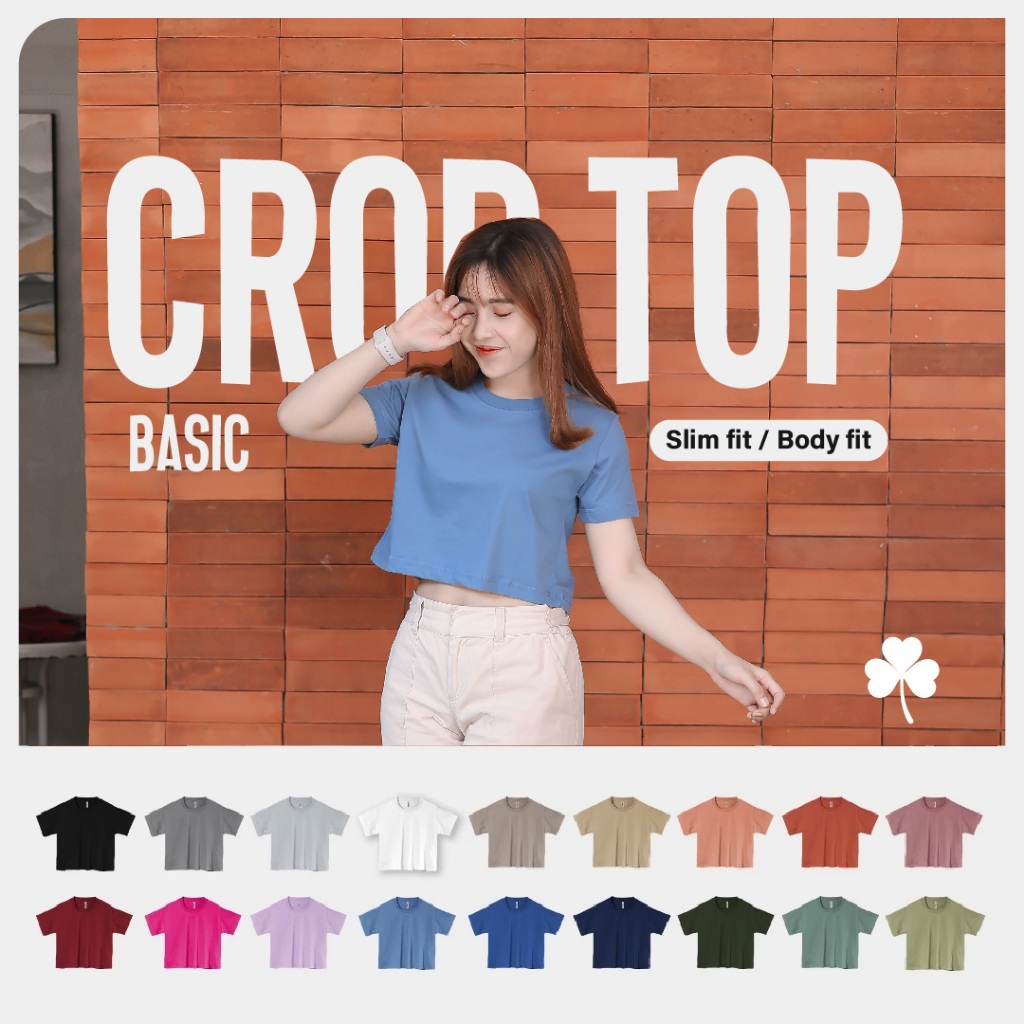 [CROP TOP WANITA] Kaos Polos CROP TEE TSHIRT ala KOREA FASHION | 30s