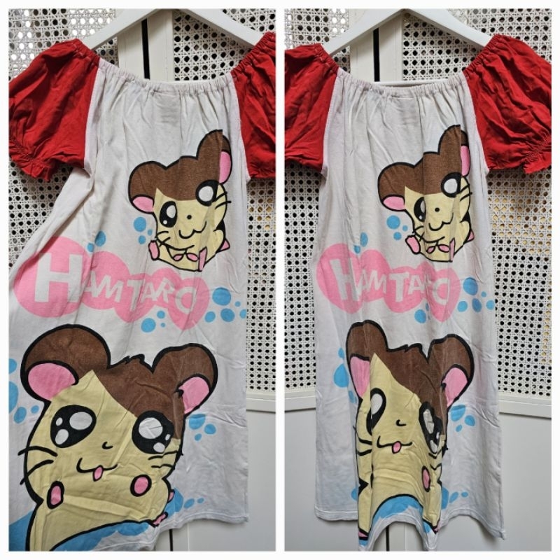 baju daster terusan hamtaro wanita baju tidur rumah