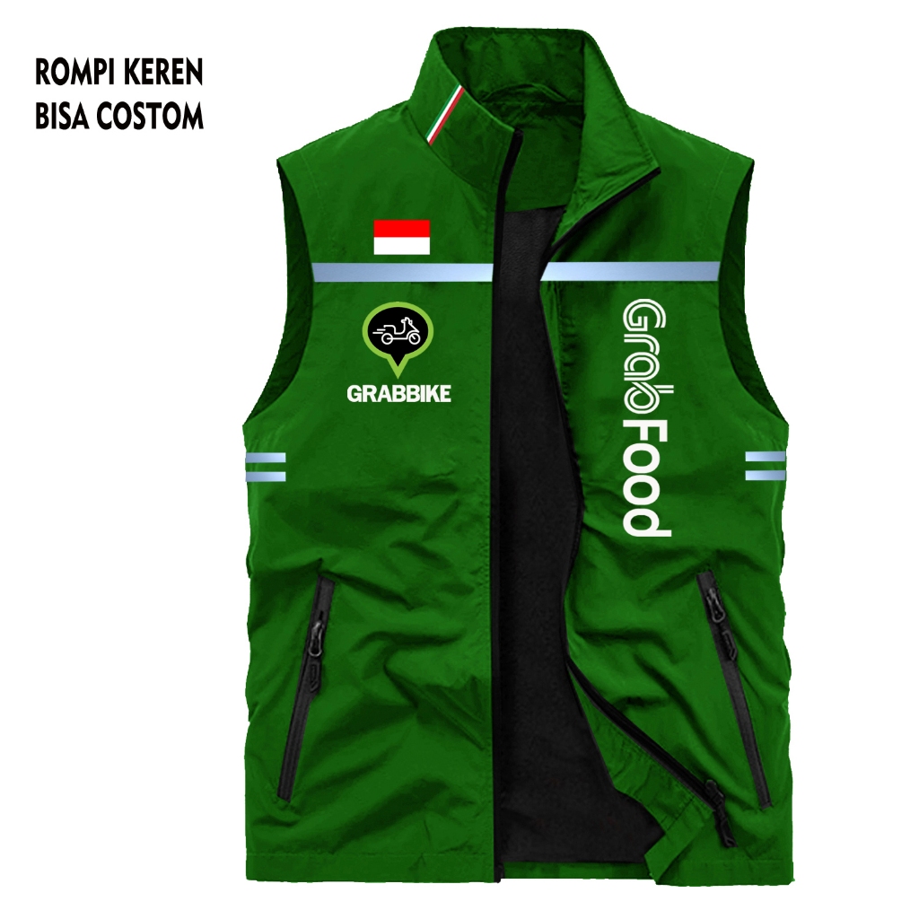 Rompi Motor Ojol | Rompiy Grab | Vest Rompi Grab | Jaket Rompi Driver Grab Custom | Jaket Grab | Rom