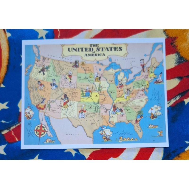 

kartu pos peta amerika/Usa map postcard