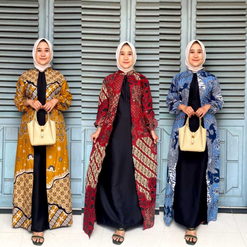 Baju gamis Wanita Syari Batik Jumbo Pesta Mewah Elegan Moder Terbaru Lebaran / GAMIS SERAGAM KONDANG