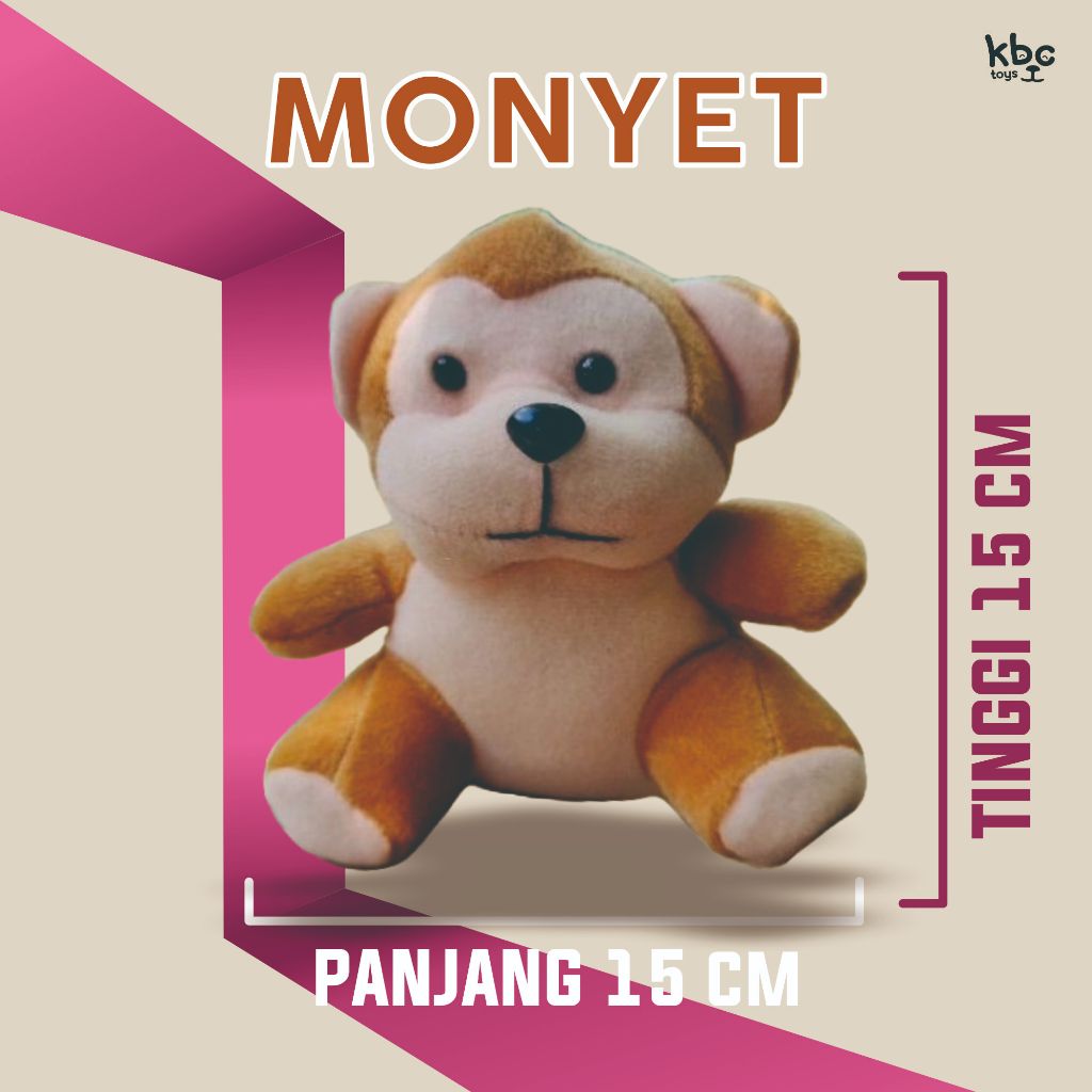 Boneka monyet mini capit ukuran 15 / boneka kecil/boneka murah