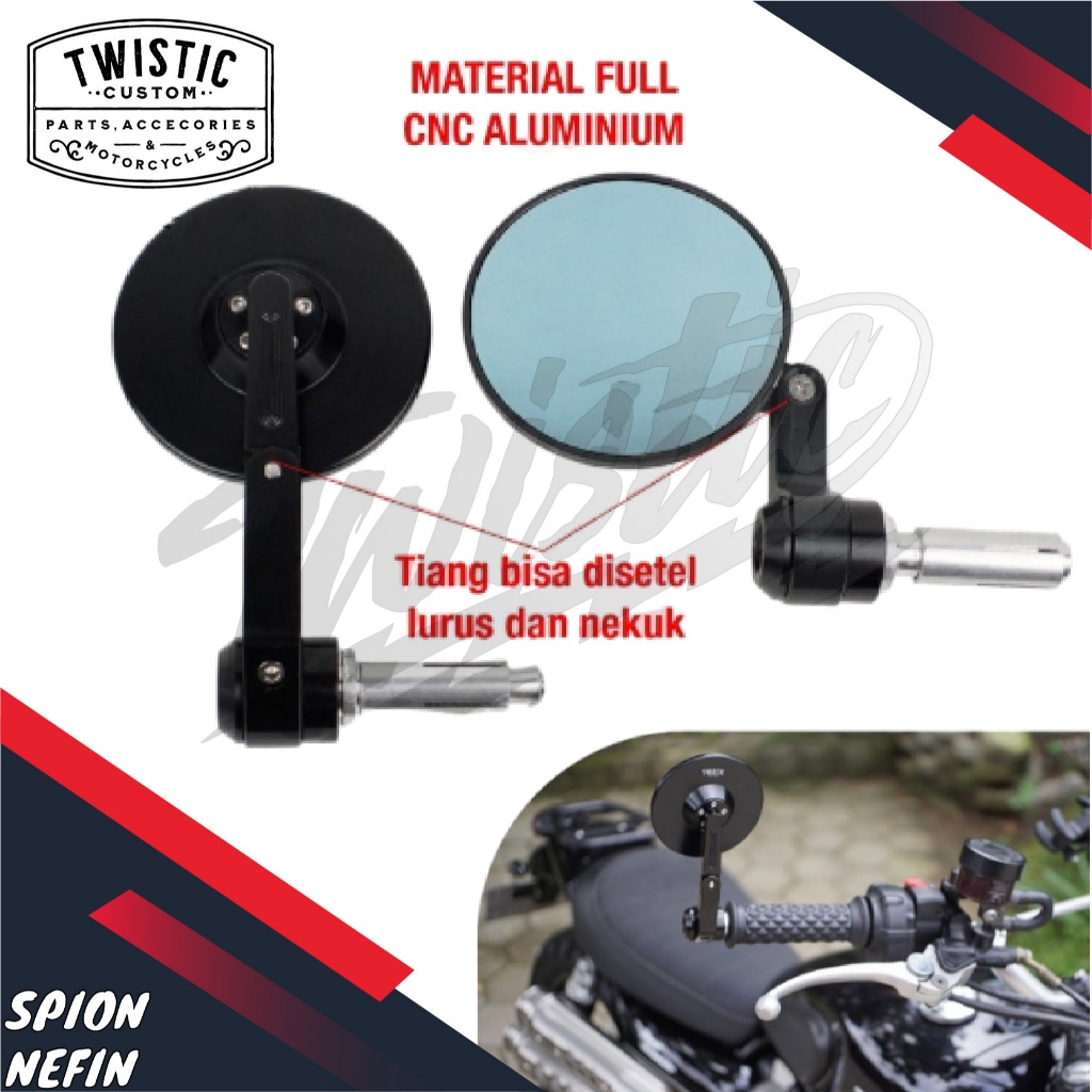 Spion Jalu Bar End Nefin Motor XSR Benelli Vespa W175 Royal Enfield Triumph Scrambler Vulcan 650 CFM