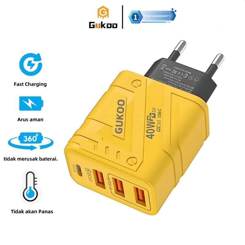 GUKOO 120W FAST CHARGING BATOK CHARGER 2 PD 2 USB