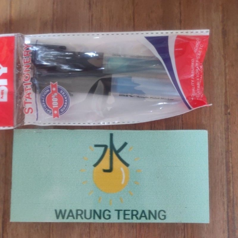 

acrylic paint marker biru hijau