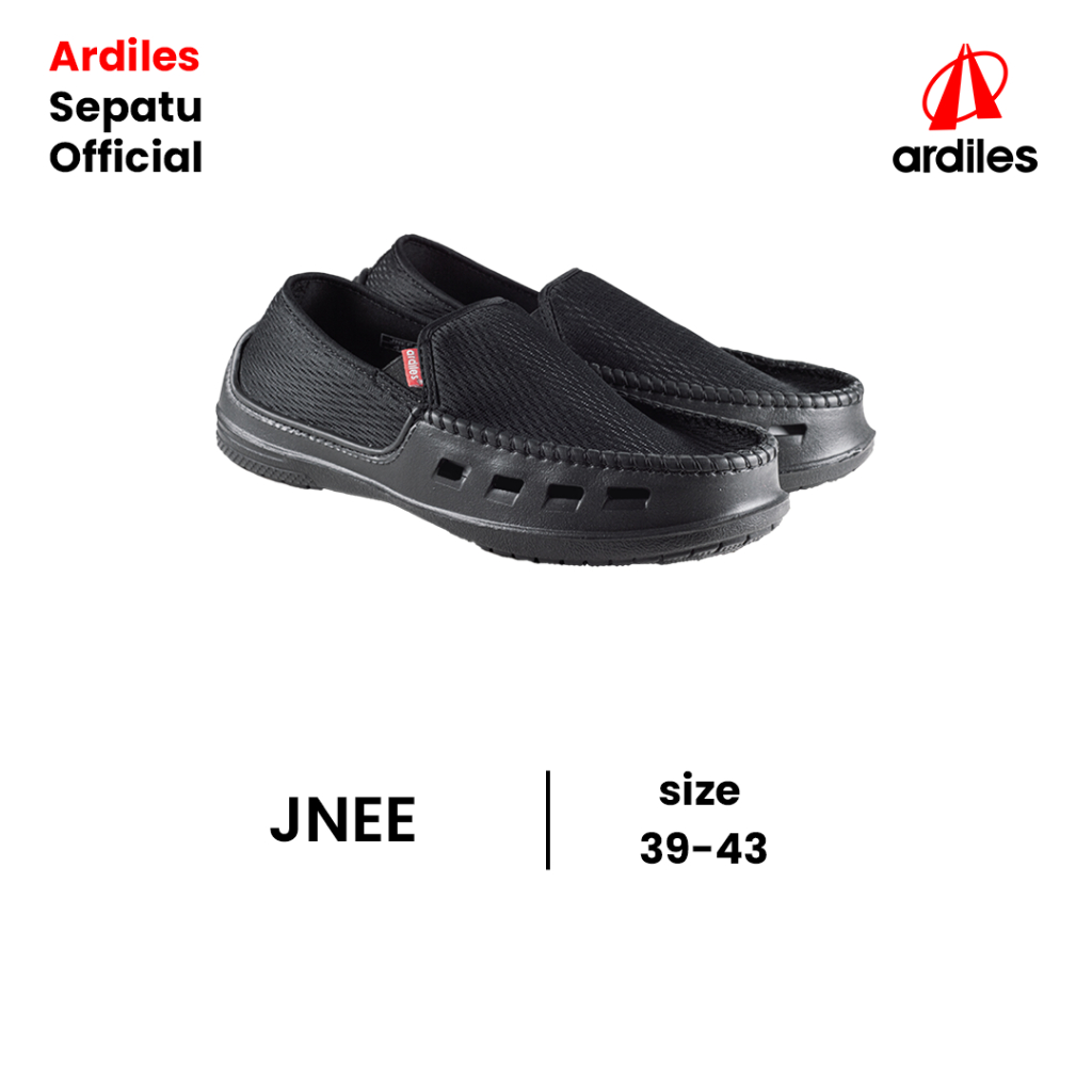 Sepatu Slip On JNEE Pria Full Black Original Ardiles Neox COD