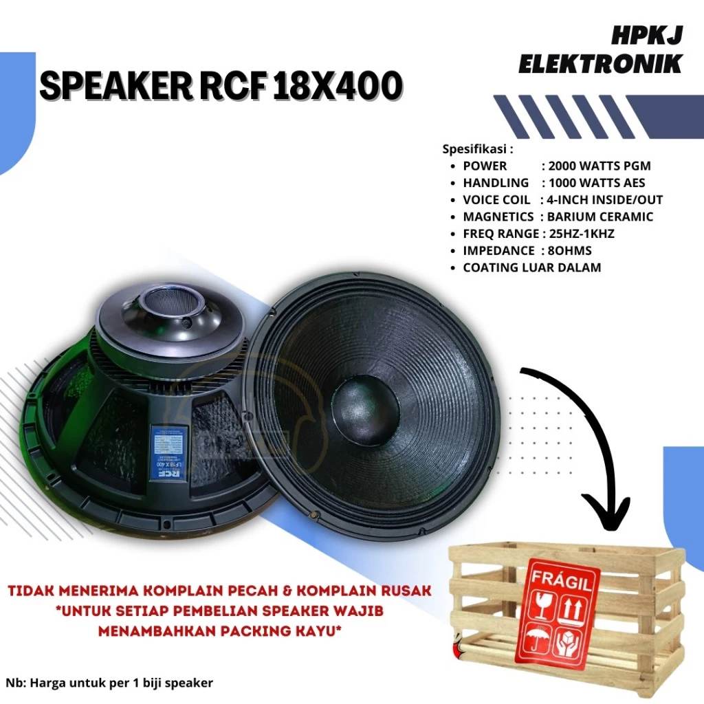 SPEAKER KOMPONEN RCF LF18X400 LF18 X400 Speaker subwoofer LF 18X400 18inch