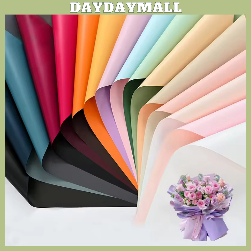 

20 LEMBAR Flower Wrapping Bi Color Cellophane Waterproof Kertas Buket Bunga KB14