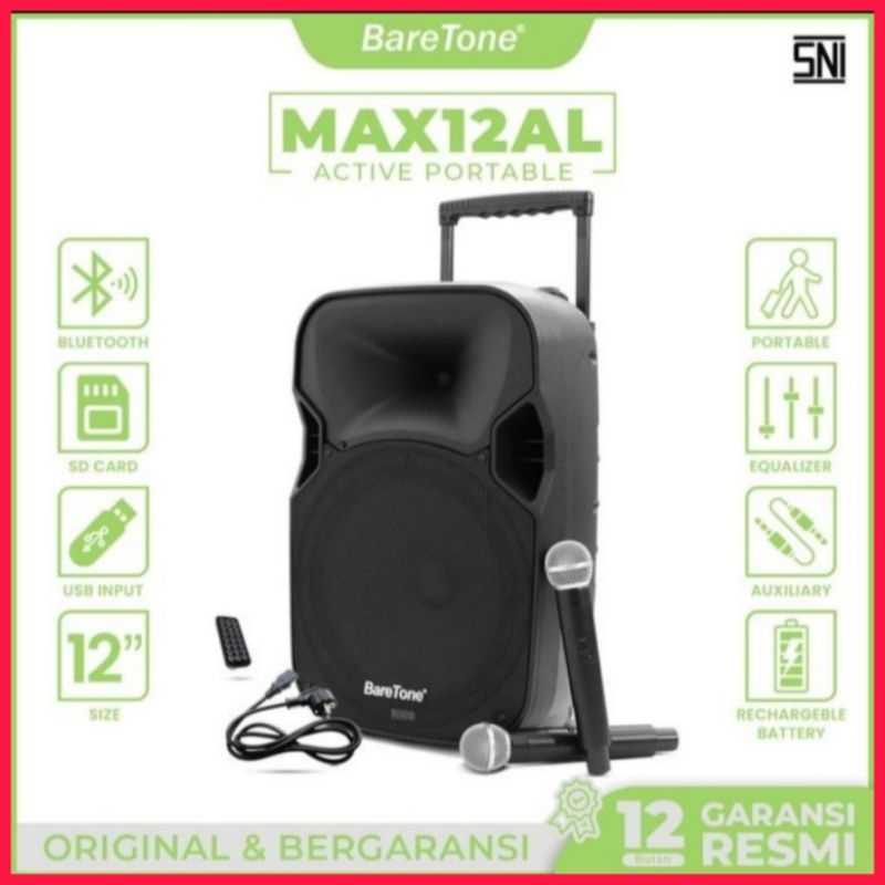 Speaker Portable Baretone 12 Inch Max12al Bluetooth