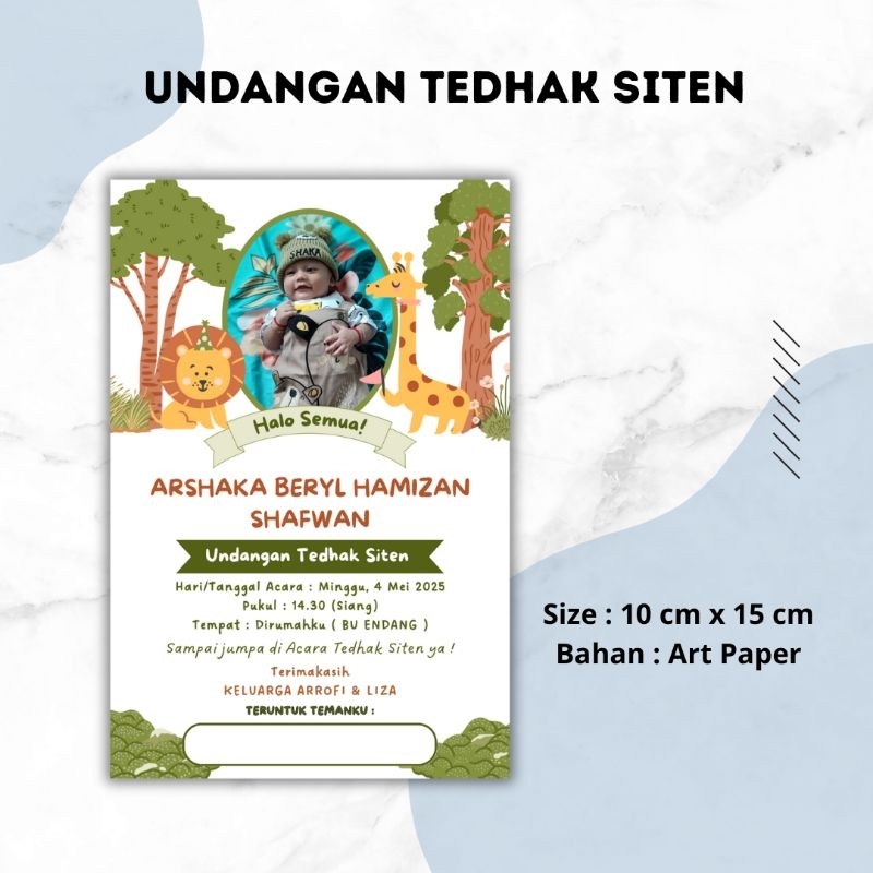 Undangan Tedhak Siten Undangan Pitonan