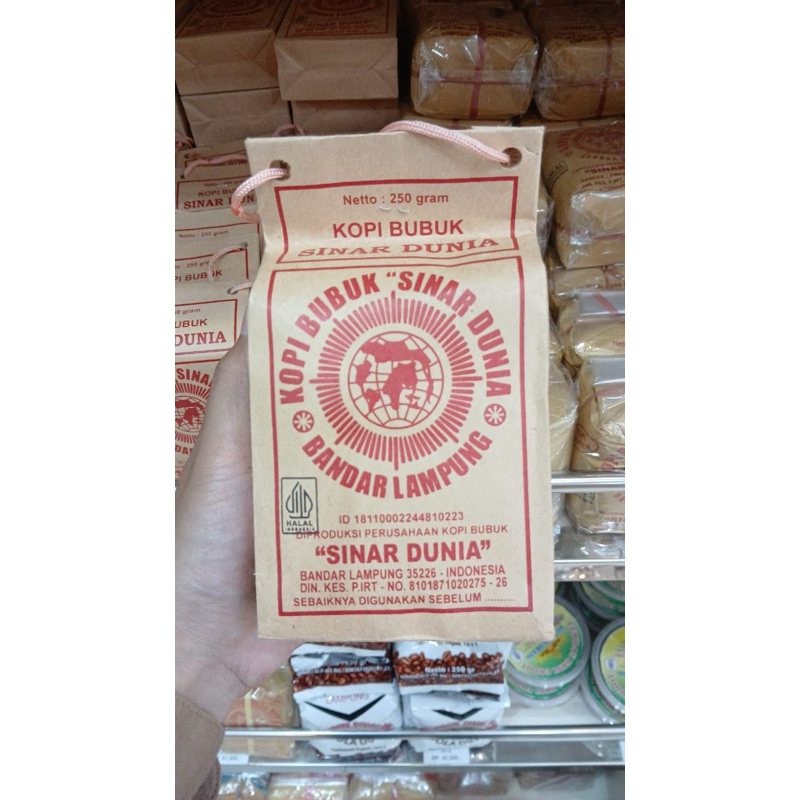 

250GR KOPI LAMPUNG CAP SINAR DUNIA BUBUK HALUS ROBUSTA ASLI LAMPUNG
