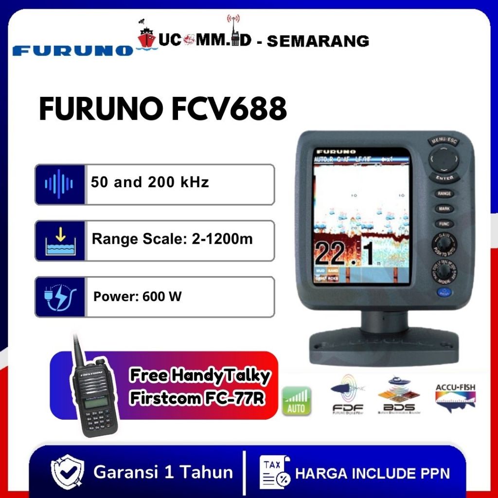 FURUNO Fishfinder Fcv688 Fcv 688 Fcv-688 Garansi Resmi Original