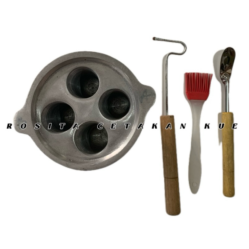 Rosita Cetakan Kue Sostel Isi 4 Lubang TEBAL ALUMINIUM Diameter 3,3cm