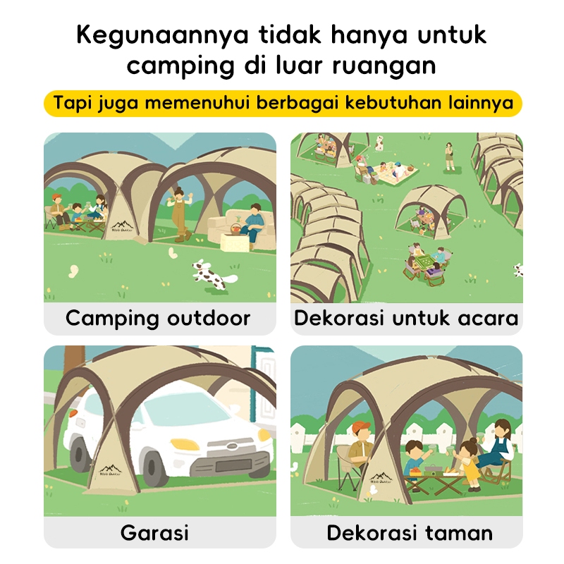 Tenda Dome Camping Dome Tenda otomatis Tenda Kanopi Tenda Tahan Hujan Luar Ruangan Kanopi Besar