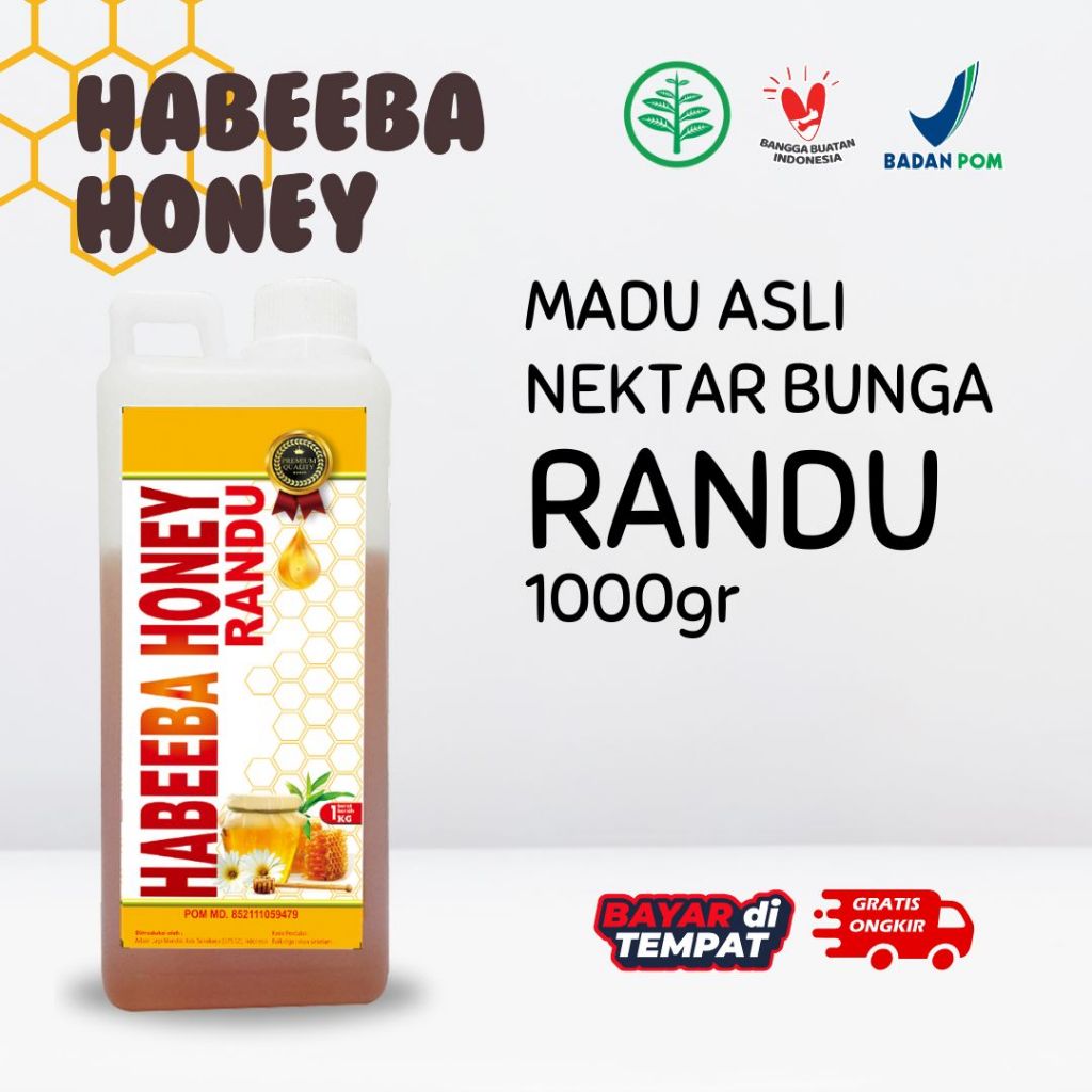 

Madu Murni Asli Habeeba Honey Nektar Randu 1000gr Premium Asli 100% Madu Nektar Randu Original BPOM