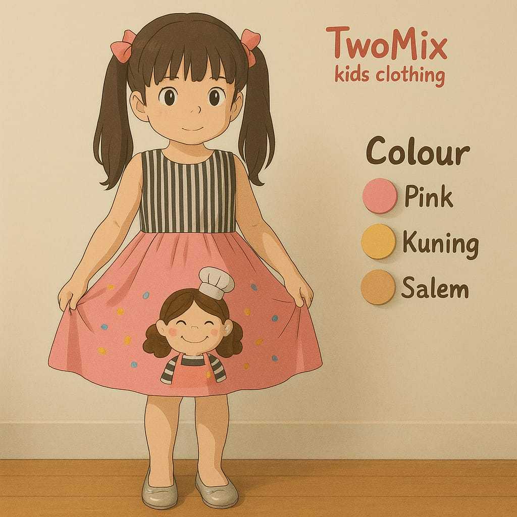 Two Mix - Baju Dress Bayi Anak Perempuan Lucu 0-3 Tahun Batita 2974