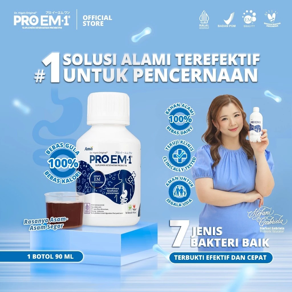 PRO EM1 Probiotik Original 90ml / Suplemen Pencernaan Kesehatan / Pencernaan Anak / Atasi Maag, GERD