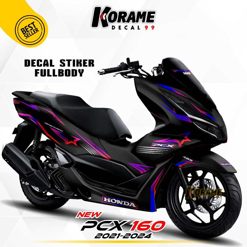 Decal Sticker PCX 160 2021 2022 2023 2024 - List Bntank Bunglon Merah Hitam