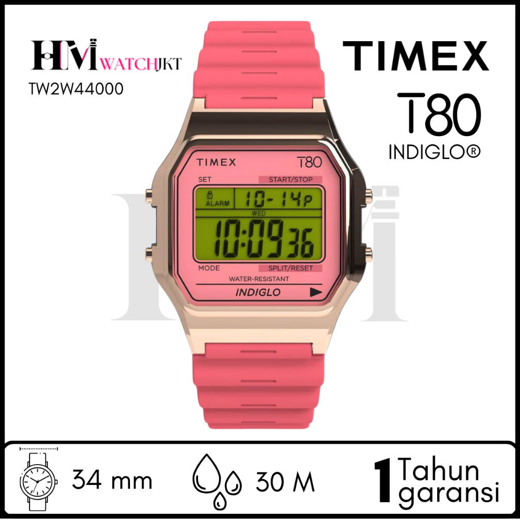 TIMEX TW2W44000 T80 Jam Tangan Unisex Original Digital Antiair