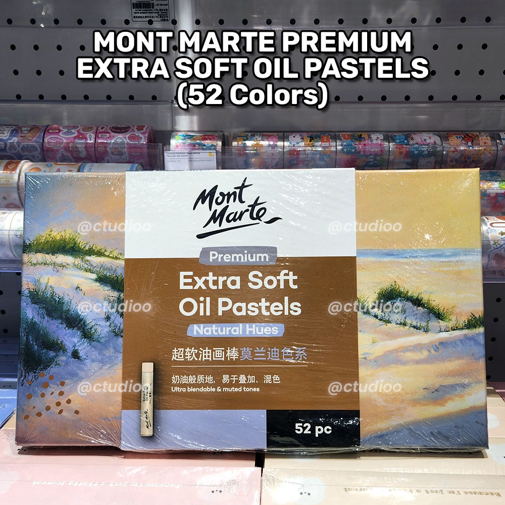 

Mont Marte Premium Extra Soft Oil Pastels Natural Macaron Hues 52 pc Colors Crayon Krayon Warna