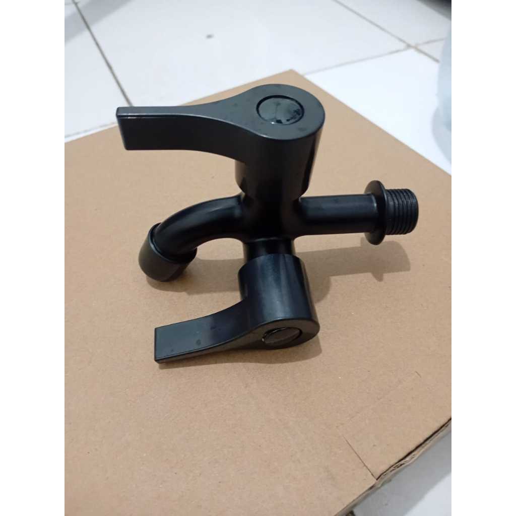 Fiorentino Kran Cabang / Kran Tembok / Kran Air cabang 2 aliran warna hitam