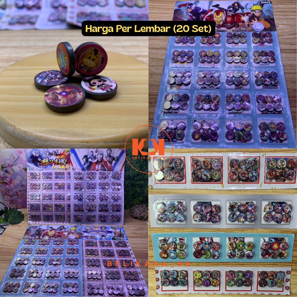 (20 SET) MAINAN ANAK MAGNET KANCING BULAT MOTIF KARTUN / MAGNET KULKAS / MAGNET KANCING ANAK