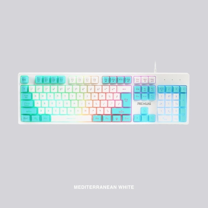 REXUS RX-K9E GAMING KEYBOARD FULL SIZE RGB MINT WHITE