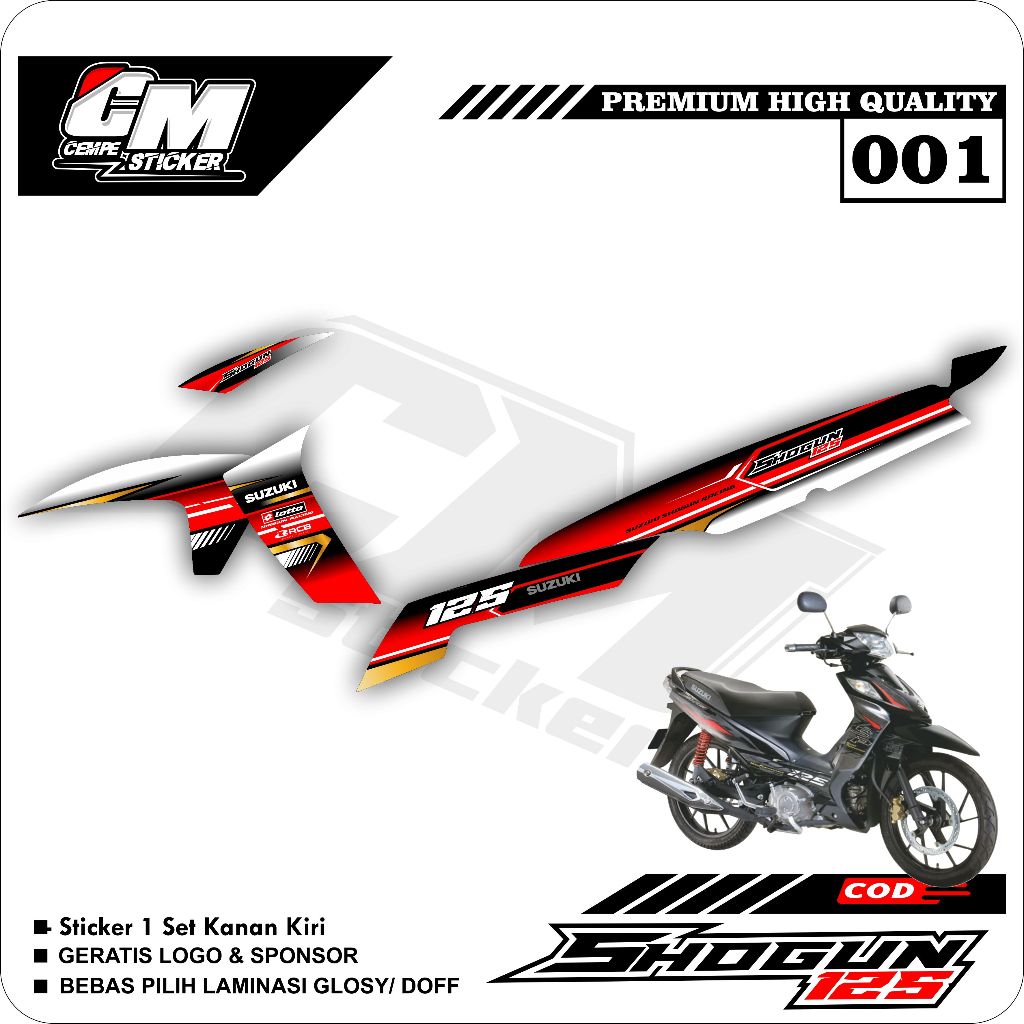 Stiker Shogun SP 125 Robot Decal Striping Standar Shogun SP 125 Premium Racing CM01
