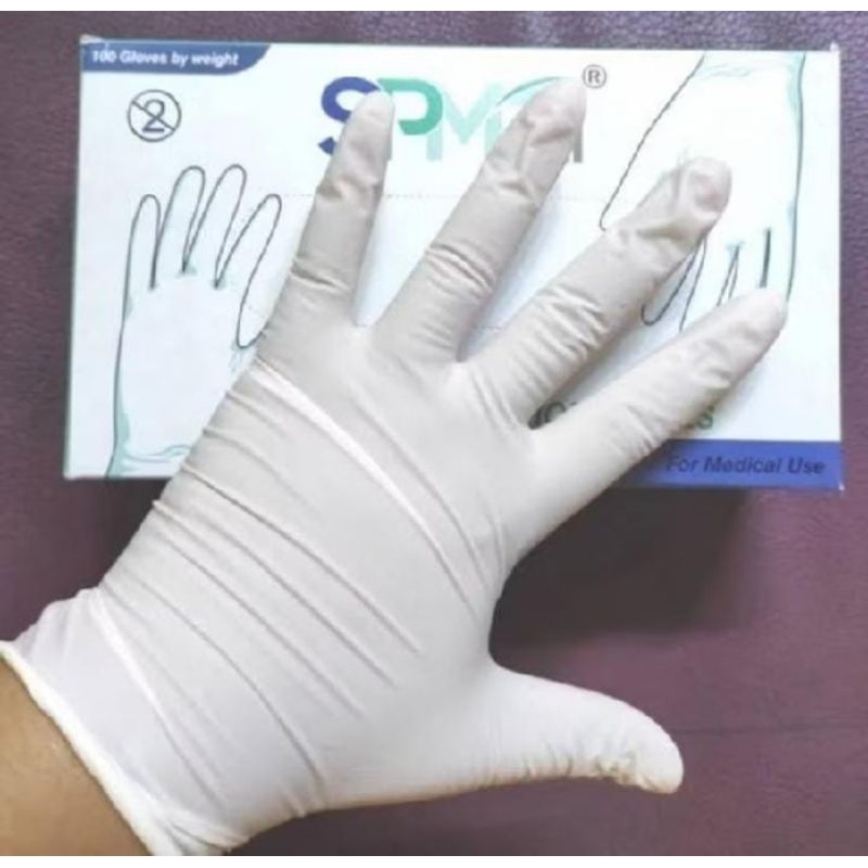 Handscoon Latex SPMed Gloves / Sarung Tangan Karet / disposable gloves / safegloves / Handscoon Medi