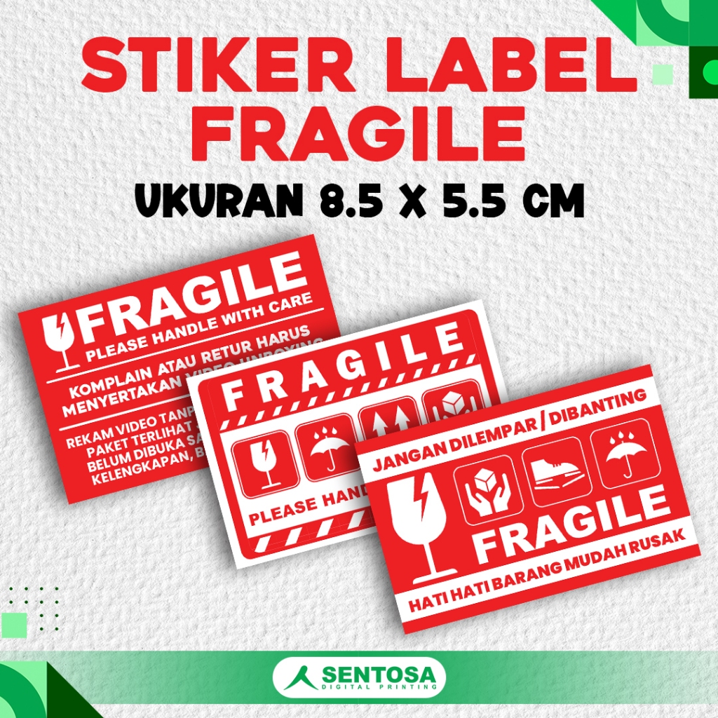 

STICKER LABEL FRAGILE/ STICKER HATI-HATI BARANG MUDAH RUSAK